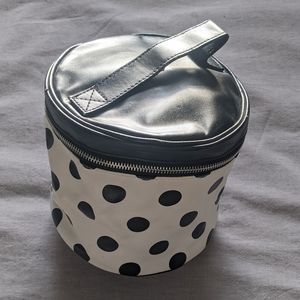 Black and white polka dot make up bag pouch organizer